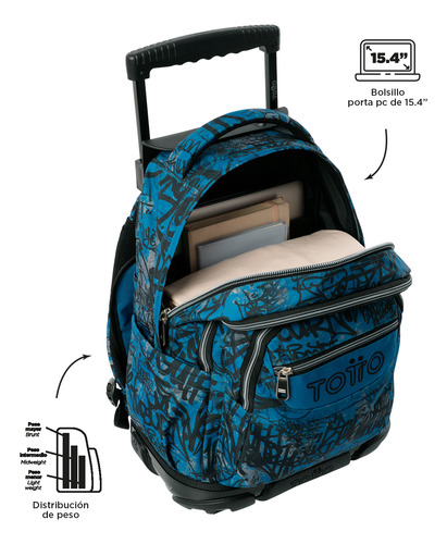 Mochila Escolar Con Ruedas Para Niño Renglon Totto
