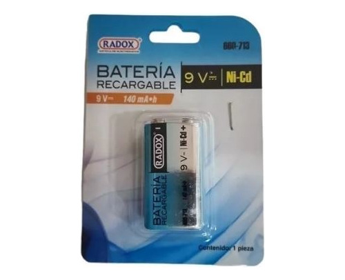 Bateria Recargable 9v Pila Cuadrada Ni-cd 9v 140mah