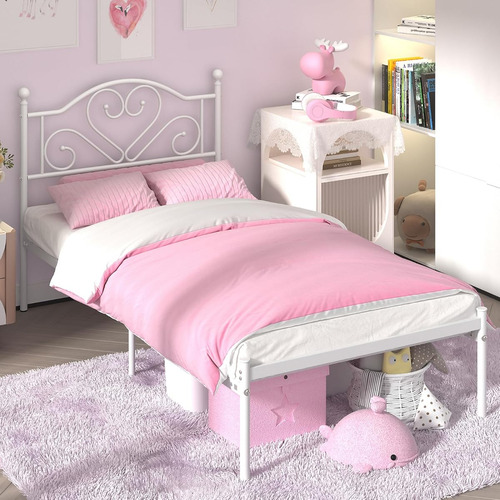Base De Cama Individual Weeho De Metal Blanco