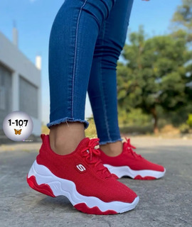 Zapatos Deportivos Rojos Mujer | MercadoLibre 📦