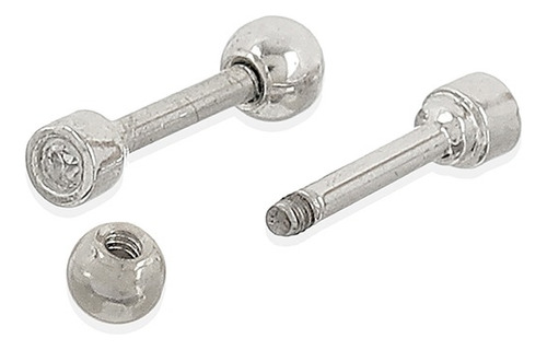 Brinco Piercing Zirconia Aço Cirurgico Inox 21921905