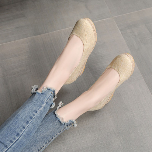 A Zapatos Transpirables Con Punta Cerrada Con Cuñas Y