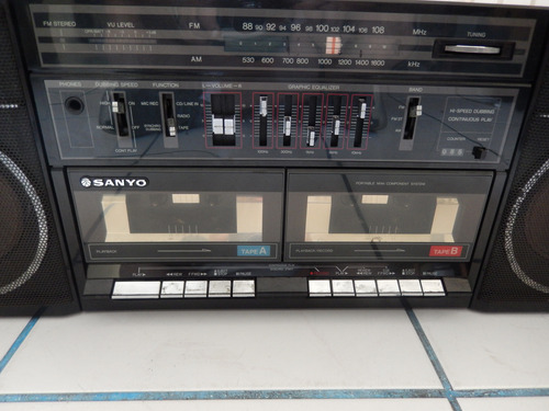 Sanyo C35 Boombox Radio Grabadora Doblle Cassettera Japones Negro (Usado)