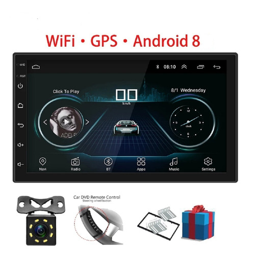 Radio Android 8 Pantalla 2 Din Wifi Gps Uber Cámara Control