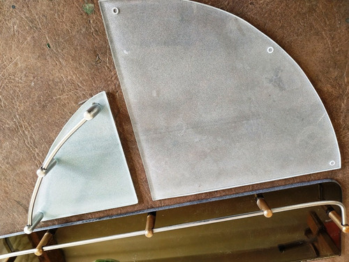 Estante Esquinero 24 X 24 Vidrio 6 Mm Baranda Acero Inox,.