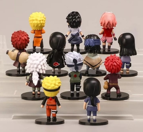 Kit 12 Bonecos Naruto Itachi Sasuke Kakashi Action Figure