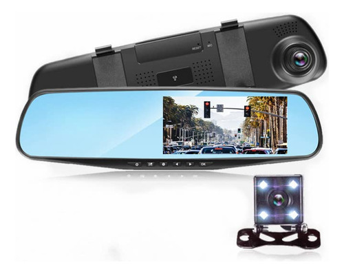 Cámara De Respaldo Fhd P Mirror Dash Camera, Dvr Espejo Re.