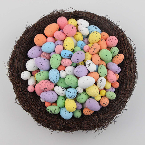 50x Adornos De Huevos De Pascua De Espuma De 3cmx4cm