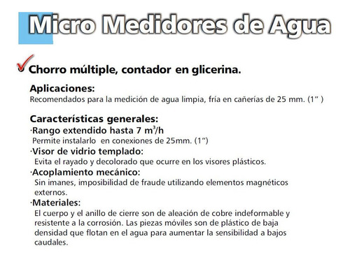 Imagen 2 de 4 de Caudalimetro Medidor De Agua Pasaje 1 . Roscas 1 1/4 PuLG.