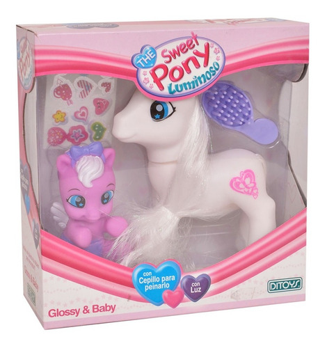 Muñeca The Sweet Pony Glossy & Baby Luminoso Stickers Ditoys