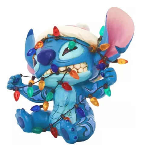 Stich Disney Navideño Pintado A Mano Luces Led 40 Cm Msi