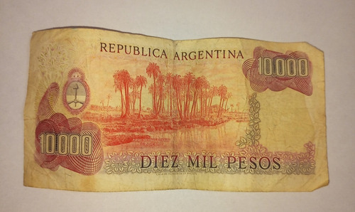 Billetes Antiguos De 1 Peso M. Nac. Y $ 10.000 (san Martín) (Usado)