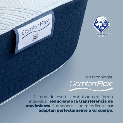 Colchón Matrimonial Spring Air Class Comfort Flex Sp Azul Marino
