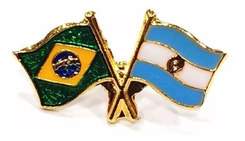 Kit 60 Bótom Pim Broche Bandeira Brasil X Argentina Folheado