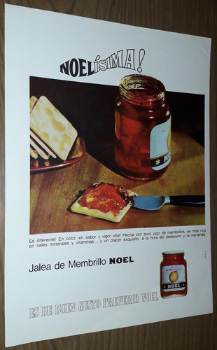 P538 Clipping Antigua Publicidad Mermelada Noel Año 1966 (Usado)