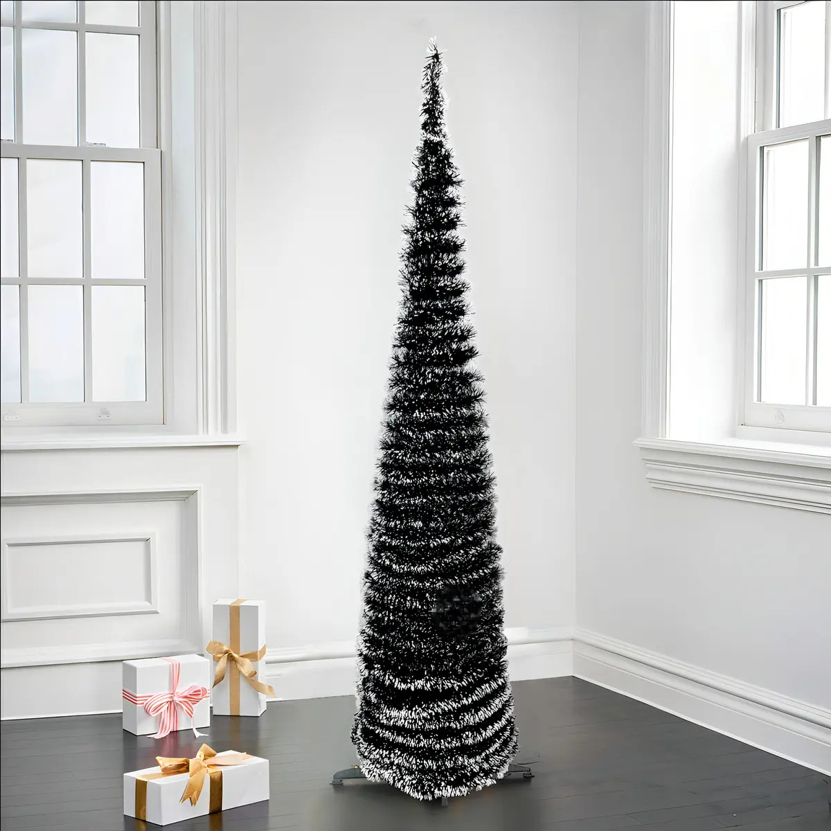 Árbol de Navidad Artificial Plegable 150cm Verde Nevado