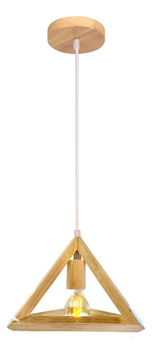 Lampara Colgante Madera Geometric Conica 1 Luz E27