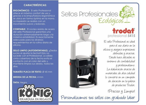 Imagen 4 de 4 de Sello Fechador Profesional Autoentintable Redondo 4.5cm 5415