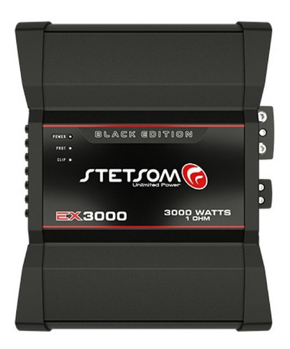 Módulo Amplificador Stetsom Ex3000 Black 1canal 1ohm 3000rms