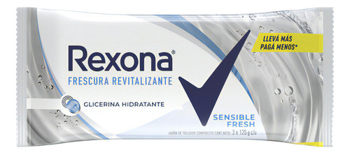 Rexona Jabon En Barra Sensible Fresh 3x125gr