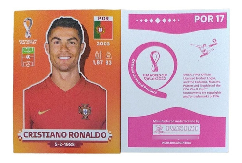 Figurita Mundial Qatar 2022 Cristiano Ronaldo Por17 | Panini