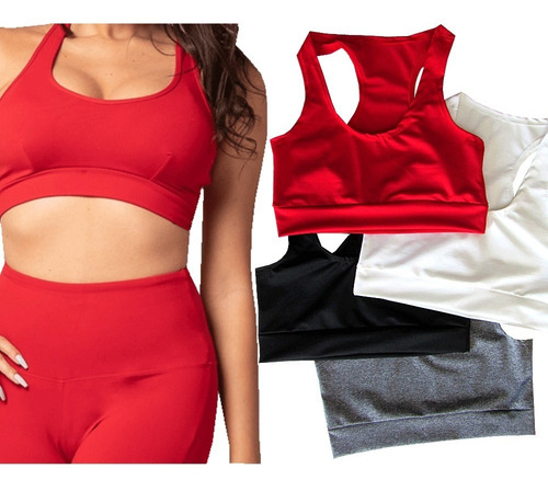Imagem 7 de 10 de Kit 3 Top Academia Fitness Nadador Casual Roupas Femininas