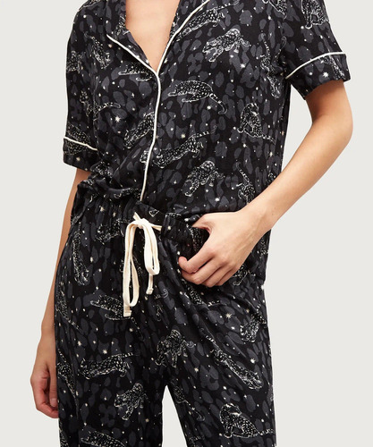 Set Pijama Dreamy Tigres Cosmicos Negro