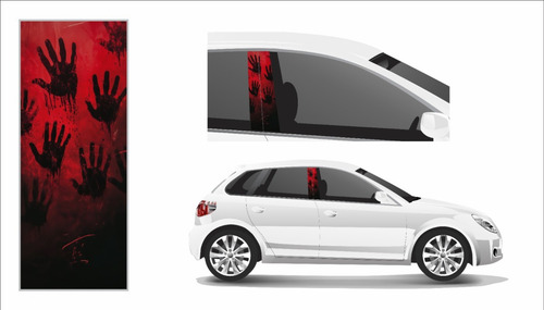 Sticker Forrar Postes Pilar Ventanilla Auto Halloween 002