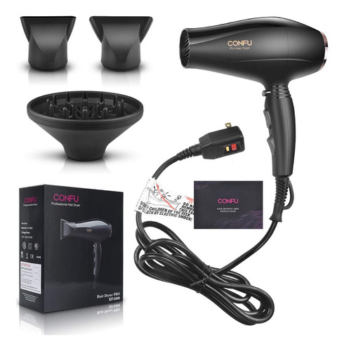 Secador De Cabello Iónico Con Difusor, Secador De Soplado De