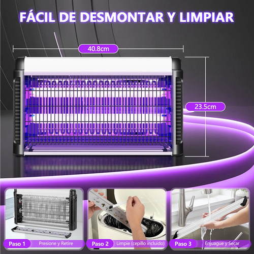 20w Lámpara Mata Mosquitos Killer Eléctrico Matamoscas Uv