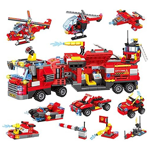 City Fire Truck Building Kit 1432 Piezas City Police Bu...