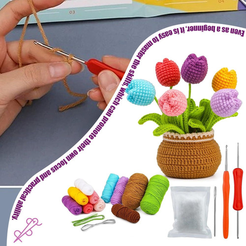 W Kit De Inicio De Crochet Con Temas De Flores Kits Lindos