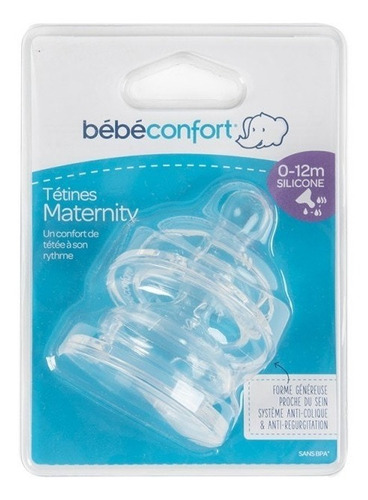 Imagen 3 de 3 de Pack De 2 Tetinas Anticolico Bebe Confort 0-12 Meses