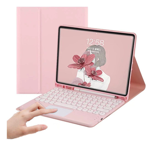 Funda Para iPad Gen 10 Con Teclado Y Panel Tactil Rosa