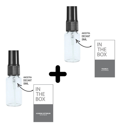 Imagem 1 de 2 de Kit 2 Decant 5ml - Homine Optimum + Thamus - Amostras Vidro