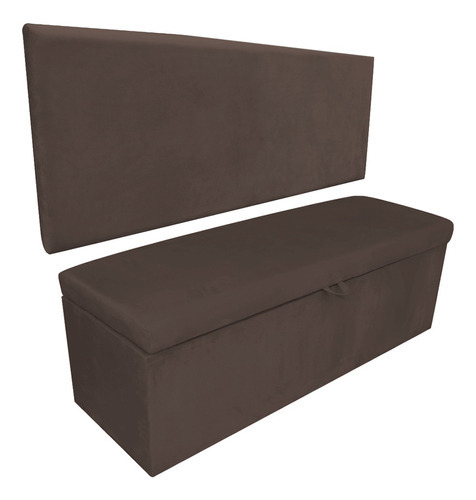 Kit Calçadeira E Painel Clean 160 Cm Suede Marrom D'rossi