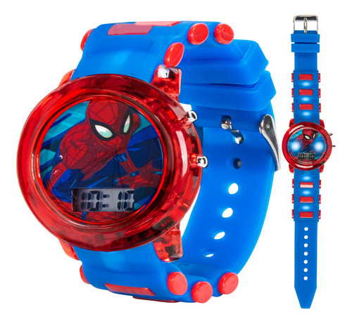 Accutime Reloj Digital Cuarzo Niños Lcd Rojo Y Azul Ews