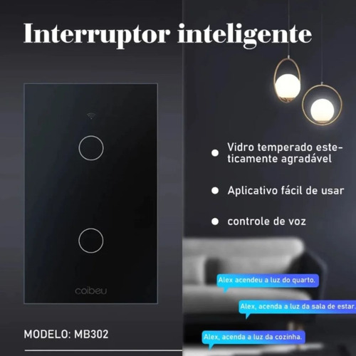 Interruptor Inteligente Touch Wifi Digital Smart 3 Botões