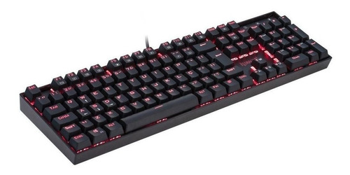 Teclado gamer Redragon Mitra K551 QWERTY Outemu Red português Brasil cor preto com luz vermelho