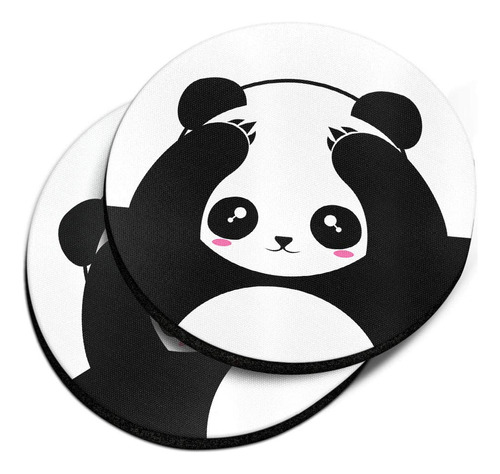 Posavaso Caribou Diseño Oso Panda Color Negro Blanco Tela 2