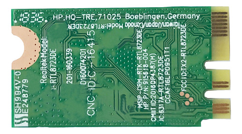 Tarjeta De Red Rtl8723de 246 G6 Bt 4.0 2.4 G Sps 915619-001/