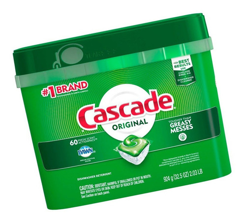 Imagen 3 de 6 de Cascade Original Actionpac Detergente Para Lavavajillas X 60