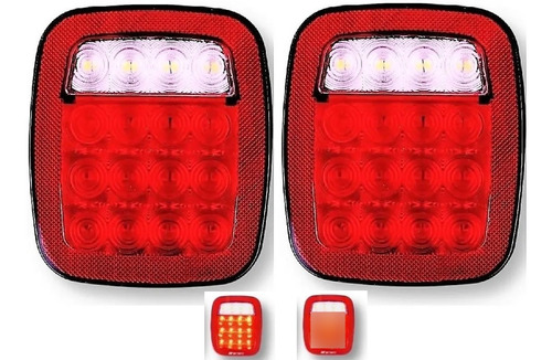 Par 2 Pz Calavera Tipo Jeep 16led Plafón Camión Fijo Estrobo