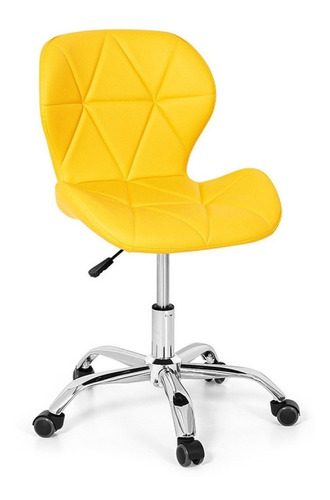 Cadeira de escritório Império Brazil Business Slim ergonômica  amarela com estofado de couro sintético