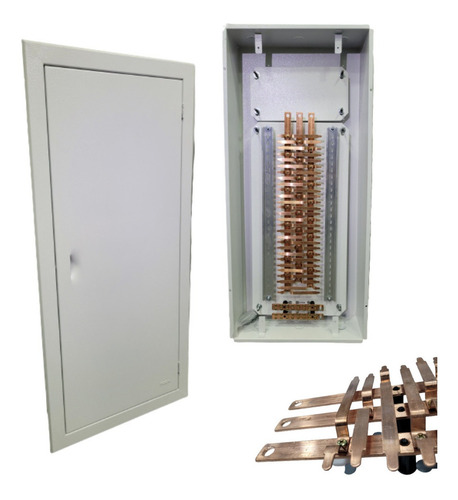 Quadro De Distribuição 56 Disj Embutir C/ Kit Trifásico 200a