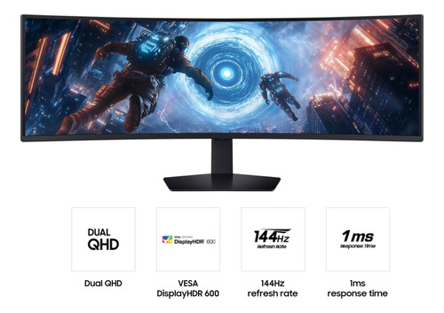 Monitor Curvo Samsung Odyssey G9 De 49 Pulgadas, 144hz, Pant