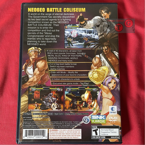 Neo Geo Battle Coliseum - Snk Playmore (2005)/ Playstation 2 (Usado)