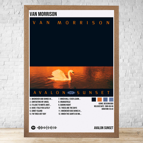 Cuadro Van Morrison Avalon Sunset 30x40 Cm C604 Marrón Claro Clasico