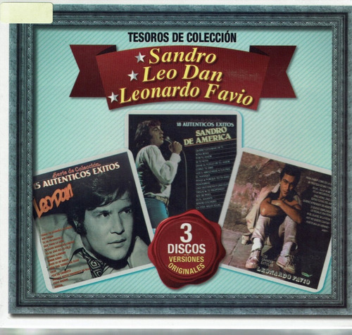 Tesoros De Colección 3 Discos Sandro, Leo Dan, Leonardo Favi