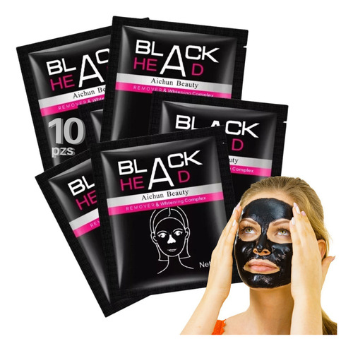 Mascarilla facial para piel todo tipo de piel Universo en Linea puntos negros Mascarilla puntos negros 60g y 60mL - 10 packs de 1 unidades